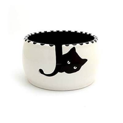 Black Cat Knitting Yarn Bowl