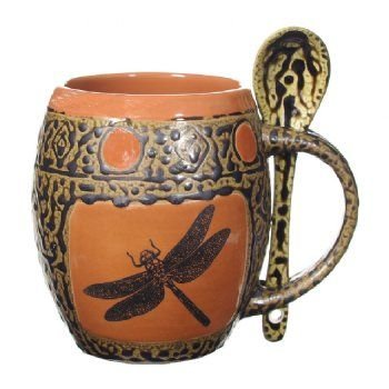 Dragonfly Mugs with Spoons