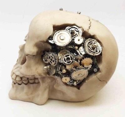 Gear Head Skeleton Cranium Figurine