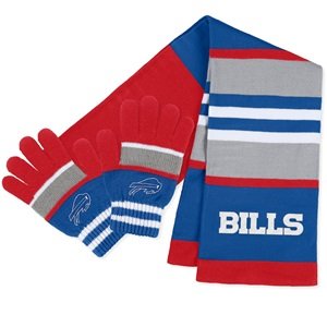 Women's Buffalo Bills Stripe Glove & Scarf Set